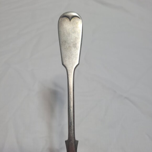 Antique Benares Silver Serving Fork Meat Patina John Round & Sons JR & S BP - Picture 7 of 14